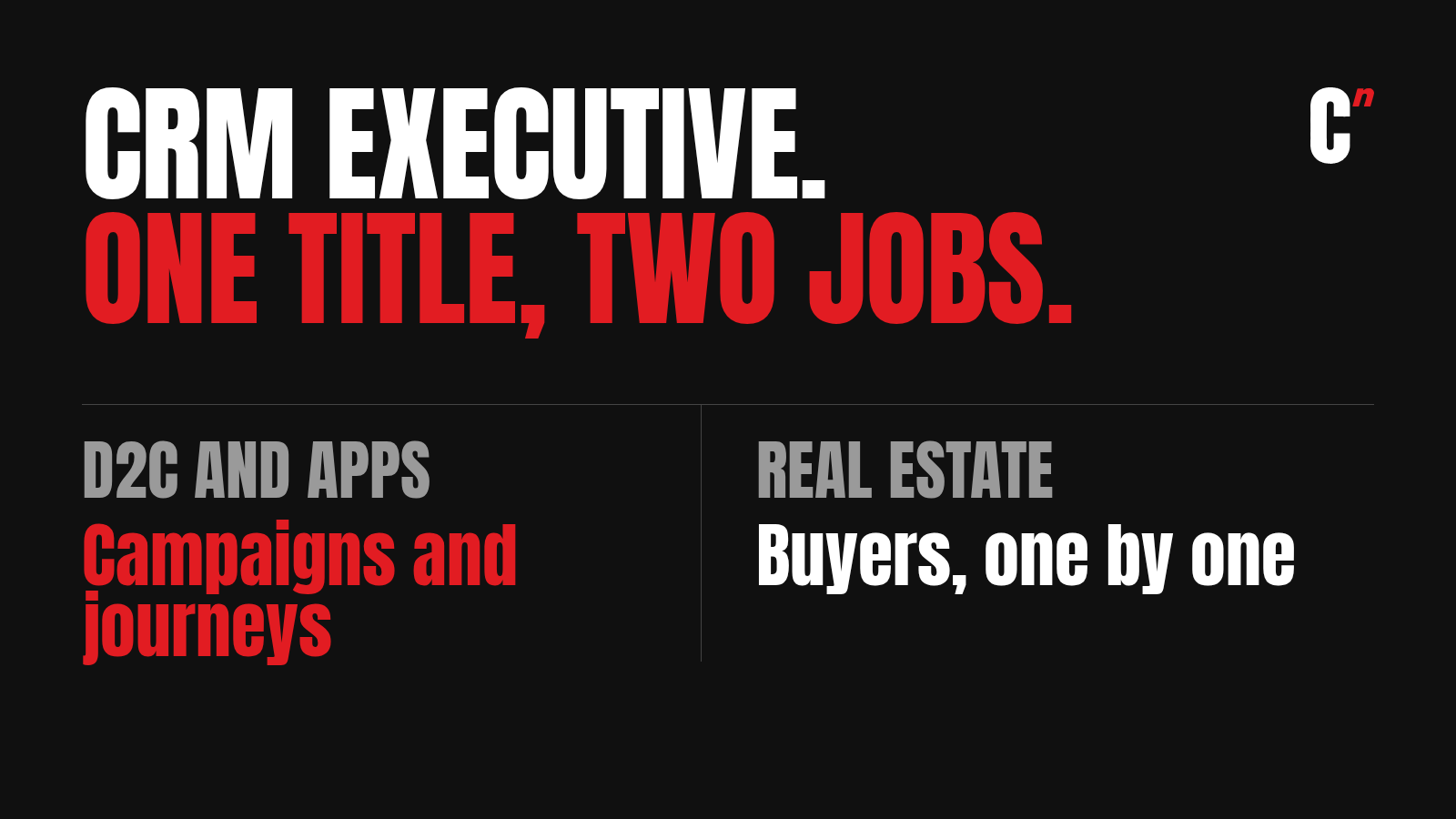 CRM executive roles and responsibilities: one job title, two different jobs, in D2C brands and in real estate
