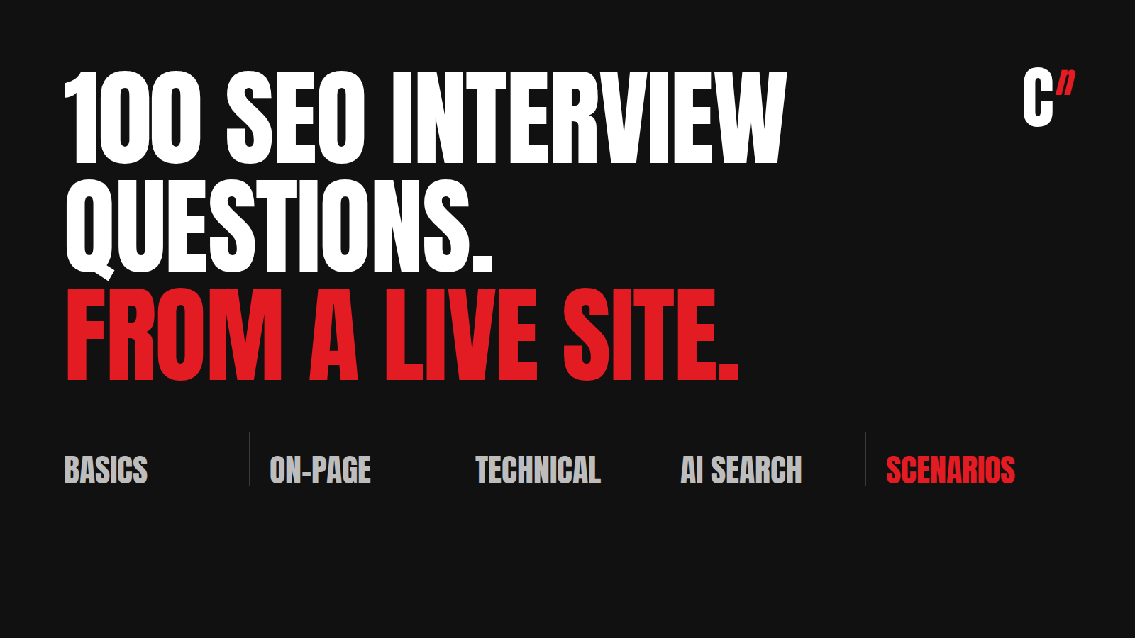 100 SEO interview questions from a live site, covering basics, on-page, technical, AI search and scenarios