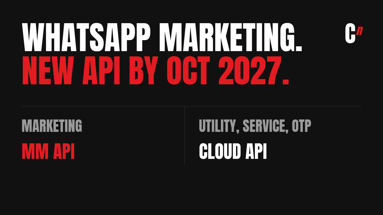 WhatsApp Marketing Messages API: marketing messages on the Cloud API stop on 13 October 2027, while utility, service and authentication messages stay