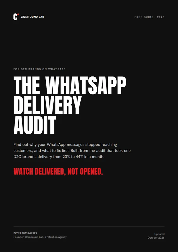 Cover of the WhatsApp delivery audit by Compound Lab
