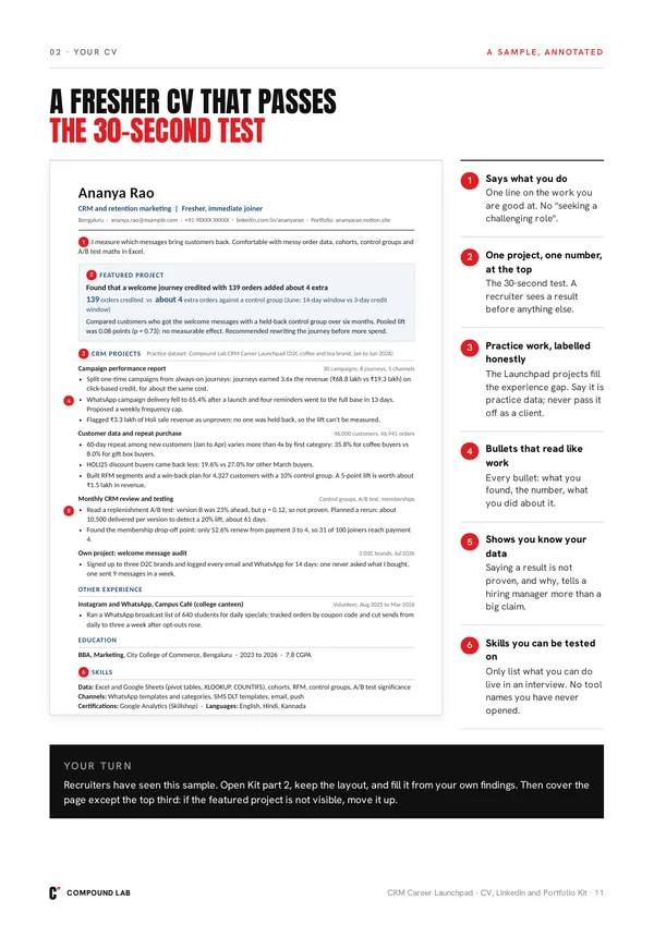 CV Kit: a fresher CV that passes the 30-second test