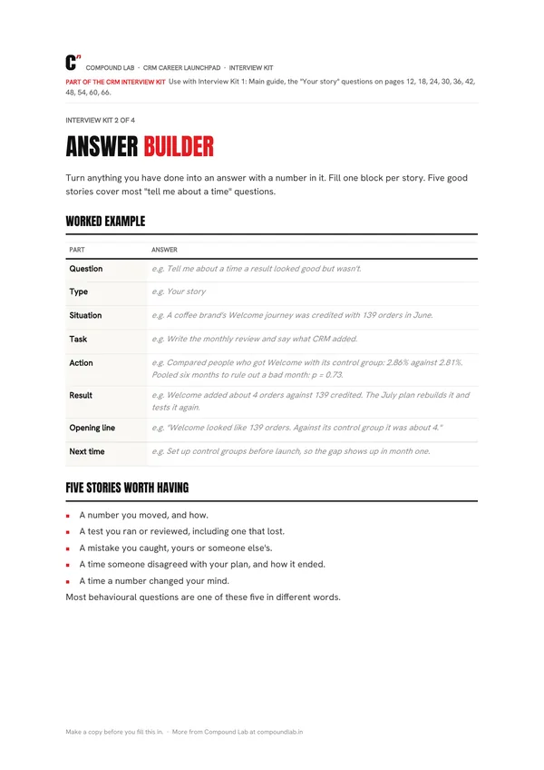 Answer builder preview