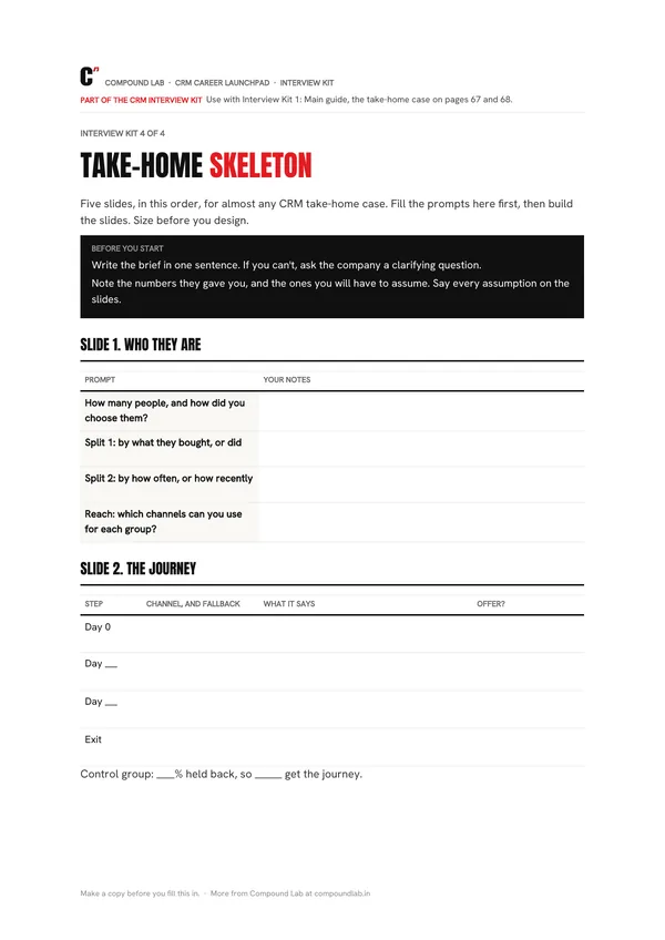 Take-home skeleton preview